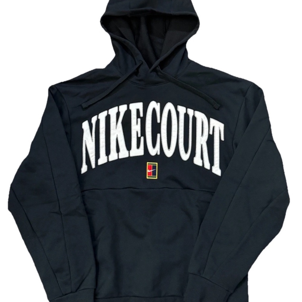 NikeCourt Black Hoodie with White Lettering